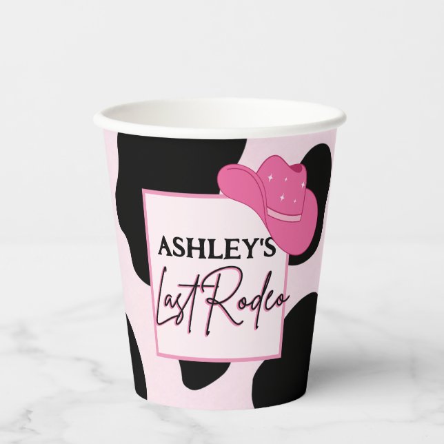Cowgirl Last Rodeo Personalisiert Party Cups Pappbecher (Vorderseite)