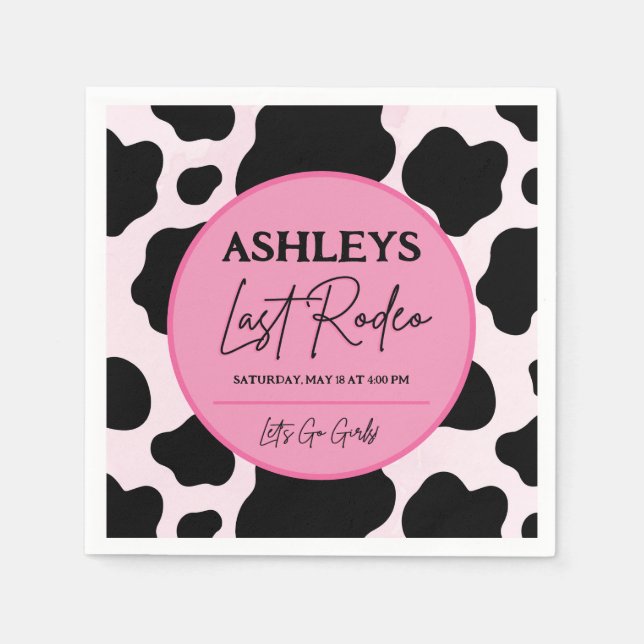 Cowgirl Last Rodeo Personalisiert Party Napkins Serviette (Vorderseite)