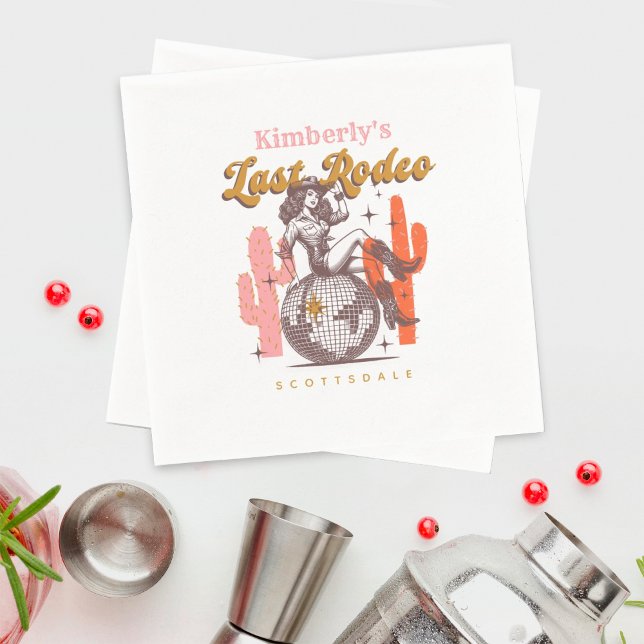 Cowgirl Last Rodeo Western Junggeselinnen-Abschied Serviette (Von Creator hochgeladen)