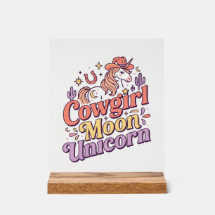 Cowgirl Licorne Lune Licorne Marchandise Fantaisis