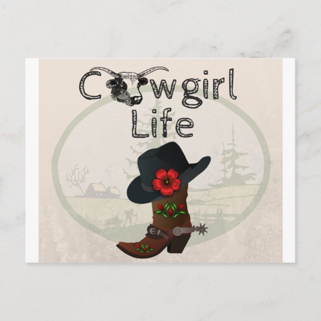 Cowgirl Life Postkarte (Vorderseite)