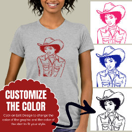 Cowgirl-Linie für benutzerdefinierten Western Zeic T-Shirt