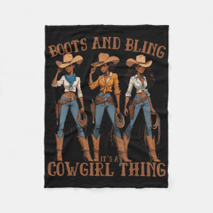 Cowgirl Lover Stiefel und Bling es ein Cowgirl Din Fleecedecke