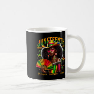 Cowgirl Melanin Mädchen Juneteenth 1865 schwarzer Kaffeetasse