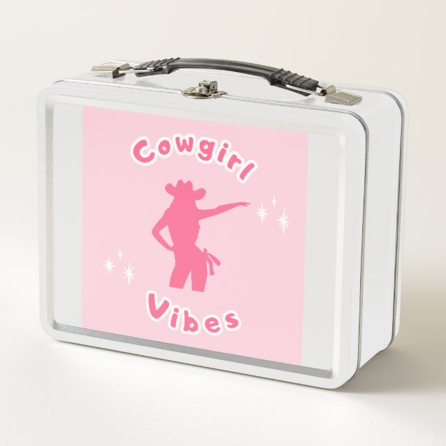 Cowgirl Metall Brotdose (Vorderseite)
