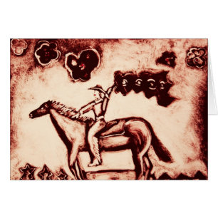 Cowgirl mit Blumen-Flagge