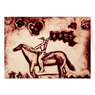 Cowgirl mit Blumen-Flagge