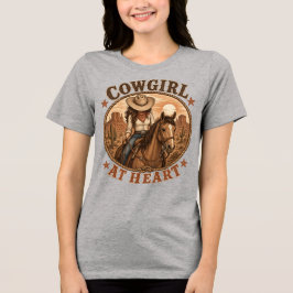 Cowgirl Mit Herz Western Pferdereiterin Tri-Blend Shirt