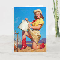 Cowgirl mit Kaffee-Button oben