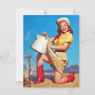 Cowgirl mit Kaffee Pin-up Einladung