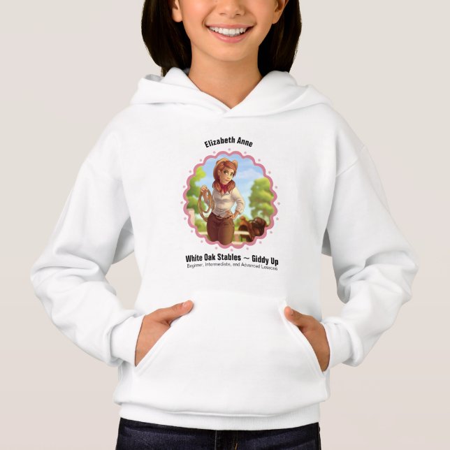 Cowgirl mit Lasso Hoodie (Vorderseite)