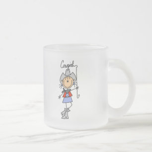 Cowgirl mit Lasso T-Shirts und Geschenke Mattglastasse