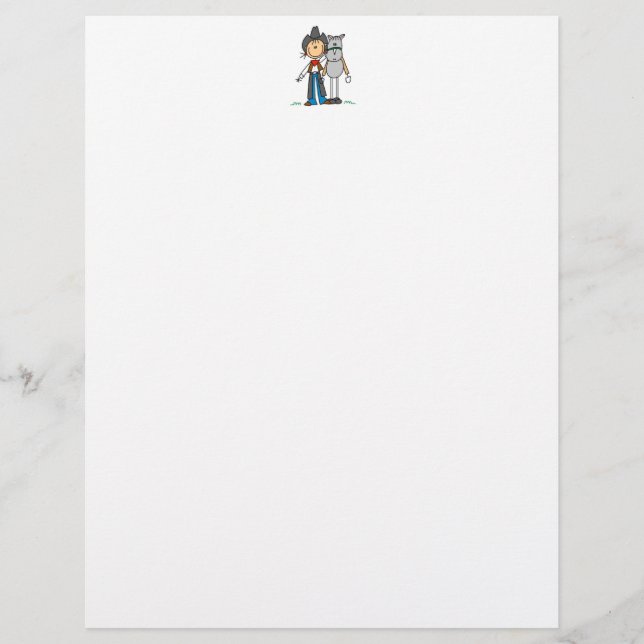 Cowgirl mit Strichmännchen Letterhead (Vorderseite)