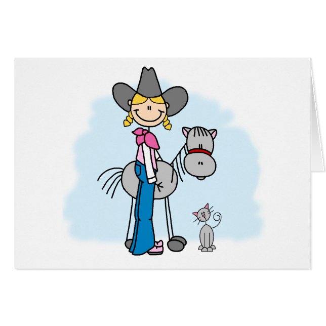 Cowgirl-N-Blankenkarte (Vorderseite (Horizontal))