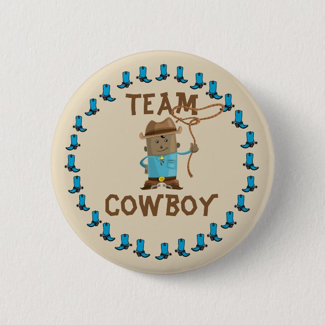 Cowgirl-oder Cowboy-Geschlecht decken Team-Knopf Button (Vorderseite)