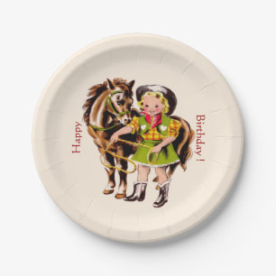 Cowgirl-Party Pappteller