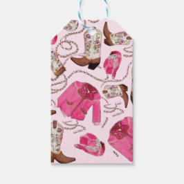 cowgirl pattern style geschenkanhänger