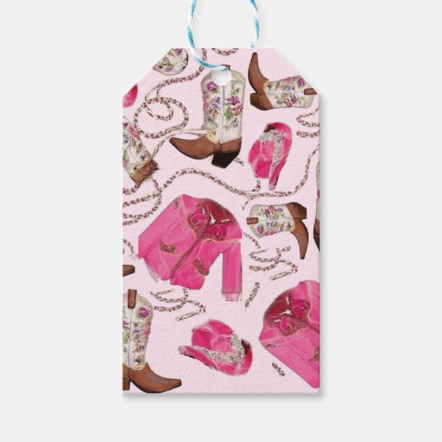 cowgirl pattern style geschenkanhänger (Vorderseite)