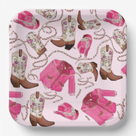 cowgirl pattern style pappteller