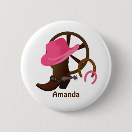 Cowgirl Personalisiert Button