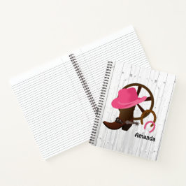 Cowgirl Personalisiert Rustikal Notizbuch