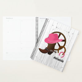 Cowgirl Personalisiert Rustikal Planer