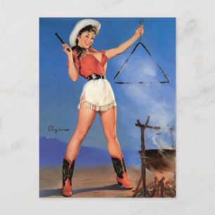 Cowgirl Pin-Up 1 Postkarte