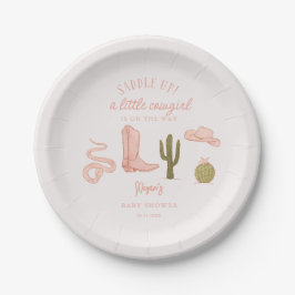 Cowgirl Pink Baby Dusche Pappteller