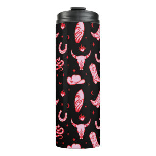 Cowgirl Pink Black Thermosbecher