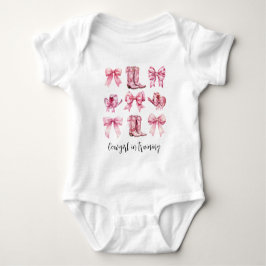 Cowgirl Pink Bows Coquette Ästhetik Baby Strampler