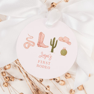 Cowgirl Pink Geburtstagsparty 1. Rodeo Geschenkanhänger