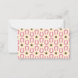 Cowgirl Pink Horseshoe Sheriff Star Country Texas Mitteilungskarte