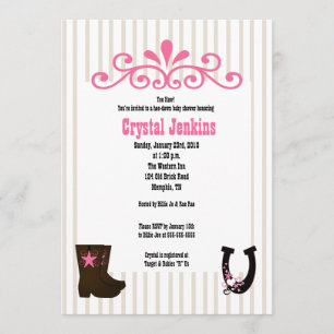Cowgirl Pink Trendy Cowboy Boot Country Einladung
