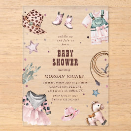 Cowgirl Pink Western Rodeo Kinderdusche Einladung
