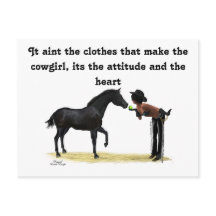 Cowgirl Pinup mit Pferdekarten