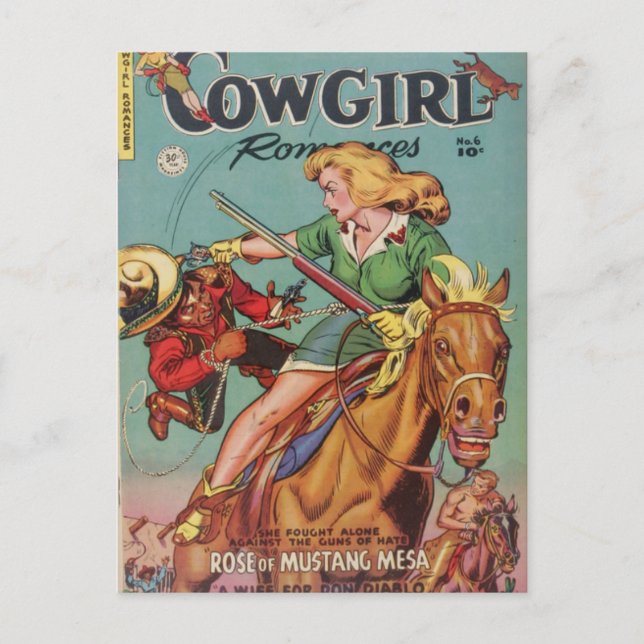 Cowgirl Postkarte (Vorderseite)