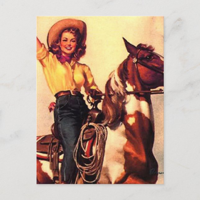 Cowgirl Postkarte (Vorderseite)