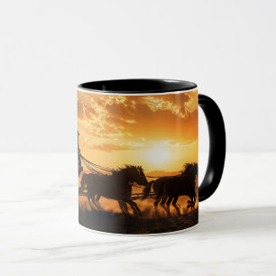 Cowgirl-Postkutsche-Country-Western  Tasse