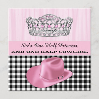 Cowgirl Princess Birthday Party Einladung