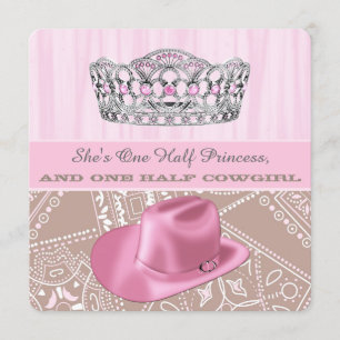 Cowgirl Princess Geburtstagsparty Einladung