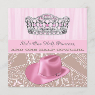 Cowgirl Princess Geburtstagsparty Einladung