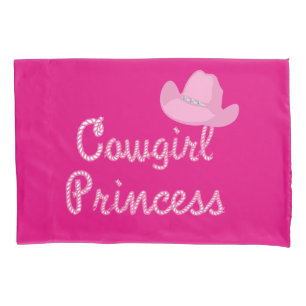 Cowgirl Princess mit Pink-Hat-Fall Kissenbezug
