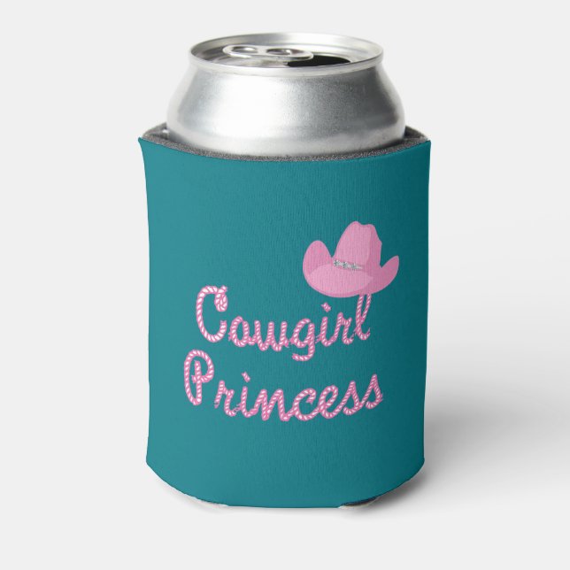 Cowgirl Princess mit rosa Hut Dosenkühler (Kanne Rückseite)