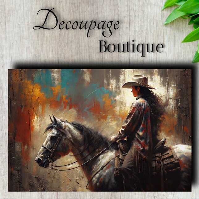 Cowgirl-Profil-Decoupage Seidenpapier (Cowgirl Profile Decoupage Tissue Paper)