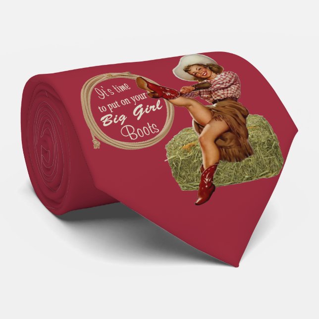 Cowgirl Put on Your Big Boots Krawatte (Gerollt)