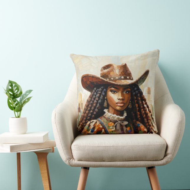 Cowgirl Resilience Throw Kissen (Stuhl )