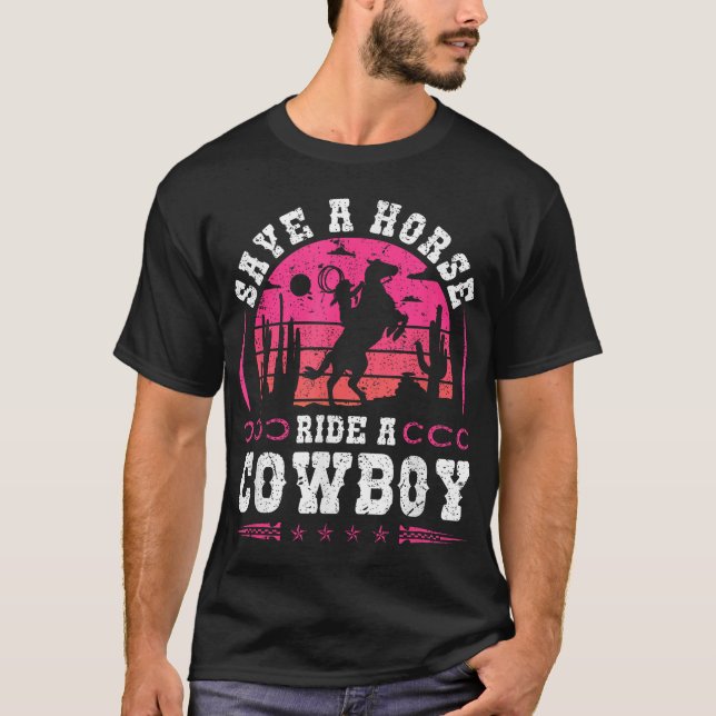 Cowgirl rettet Pferdereiten T-Shirt (Vorderseite)