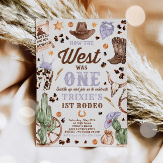 Cowgirl Rodeo 1. Geburtstag Wie der Westen ein Einladung