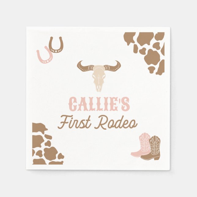 Cowgirl Rodeo Birthday Party Serviette (Vorderseite)