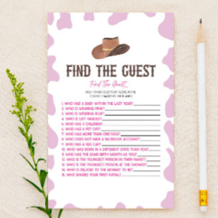 Cowgirl Rodeo Finden Sie das Guest Baby Showspiel Briefpapier
